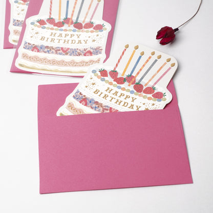 Die-Cut Birthday Cake Card | Glitter, Foil & Embossed
