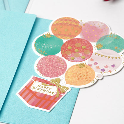 Die-Cut Birthday Balloons & Gift Card | Glitter, Foil & Embossed