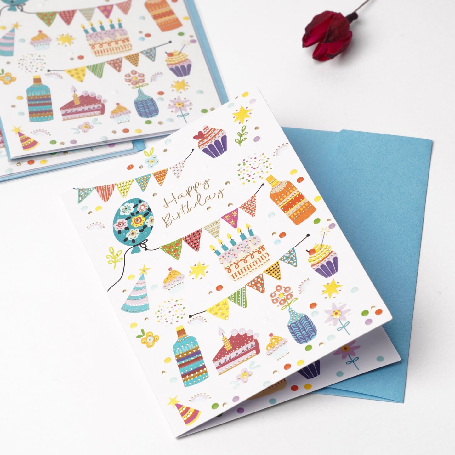 Colorful Birthday Party Greeting Card | Foil & Embossed