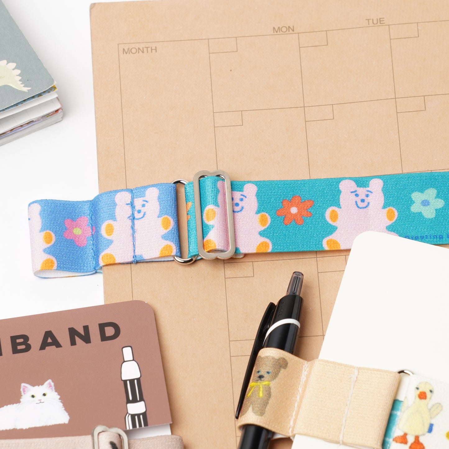 Bear Book Band with Pen Holder