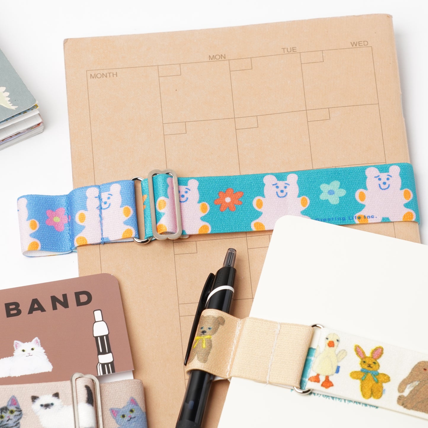 Bear Book Band with Pen Holder