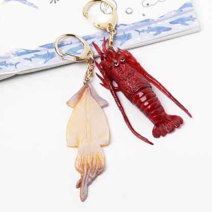 Dried Squid Food Sample Keychain