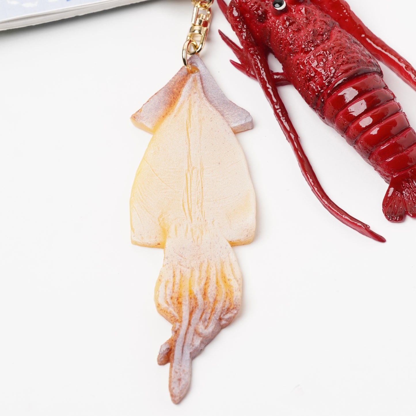 Dried Squid Food Sample Keychain