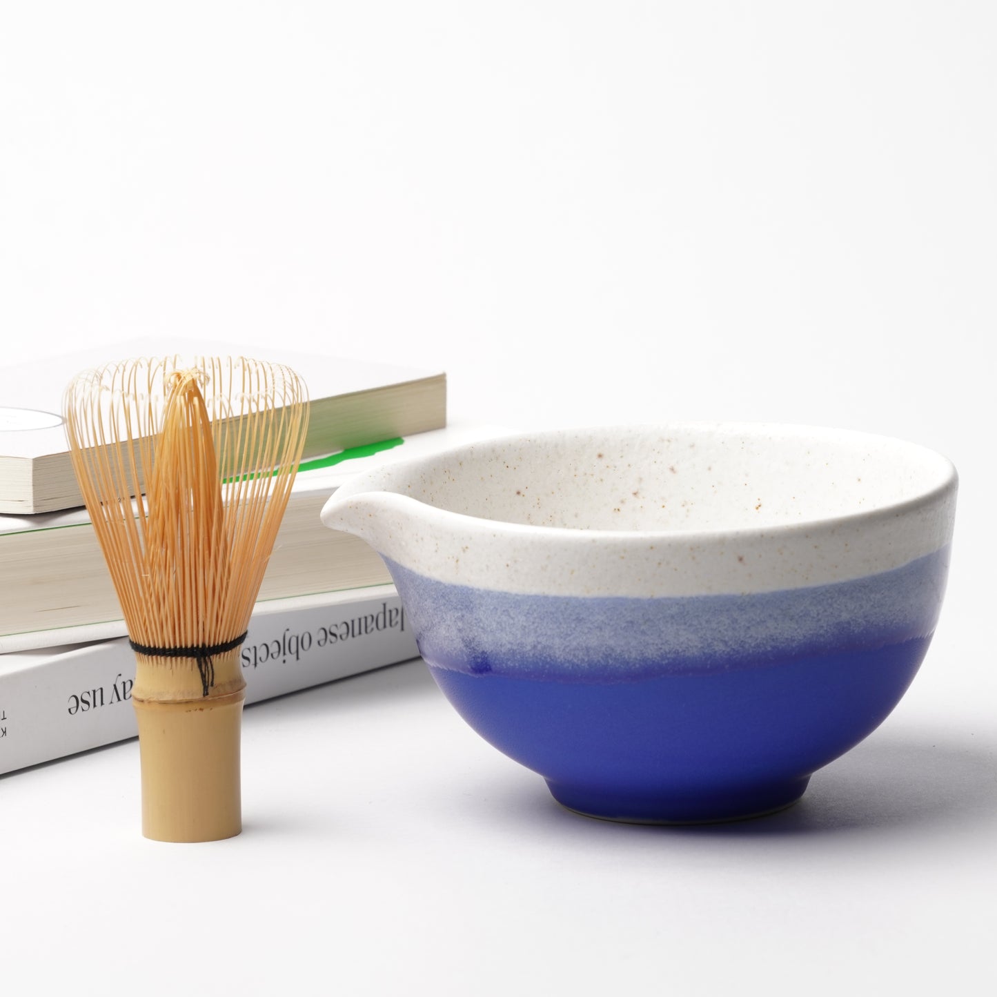 Mino Ware Katakuchi Matcha Bowl - Blue