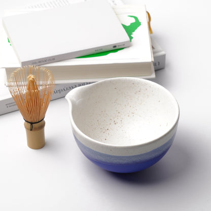 Mino Ware Katakuchi Matcha Bowl - Blue