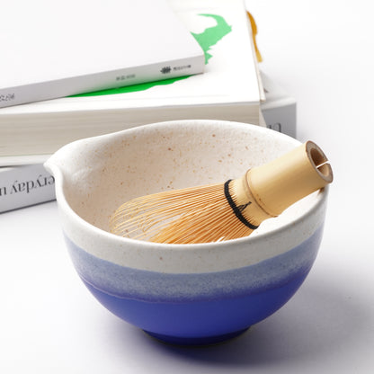 Mino Ware Katakuchi Matcha Bowl - Blue