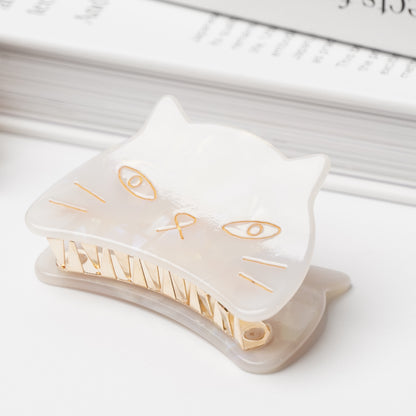 Cat Face Hair Clip – Resin & Metal Alloy