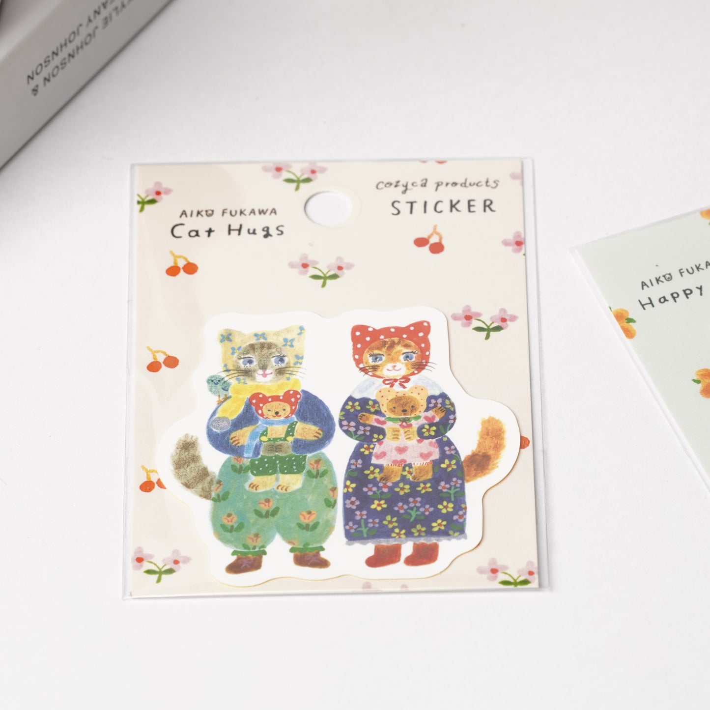 Cat Hugs Sticker by Aiko Fukawa | Cozyca Products