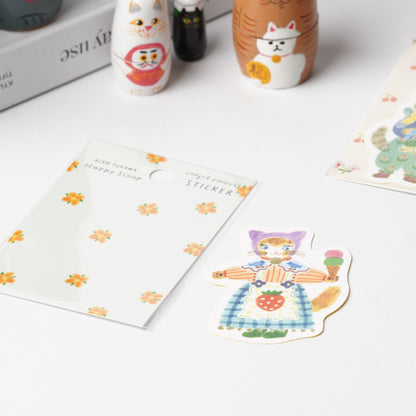 Cat Hugs Sticker by Aiko Fukawa | Cozyca Products