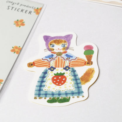 Cat Hugs Sticker by Aiko Fukawa | Cozyca Products