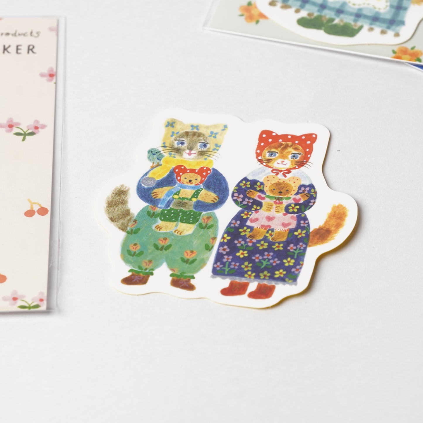 Cat Hugs Sticker by Aiko Fukawa | Cozyca Products