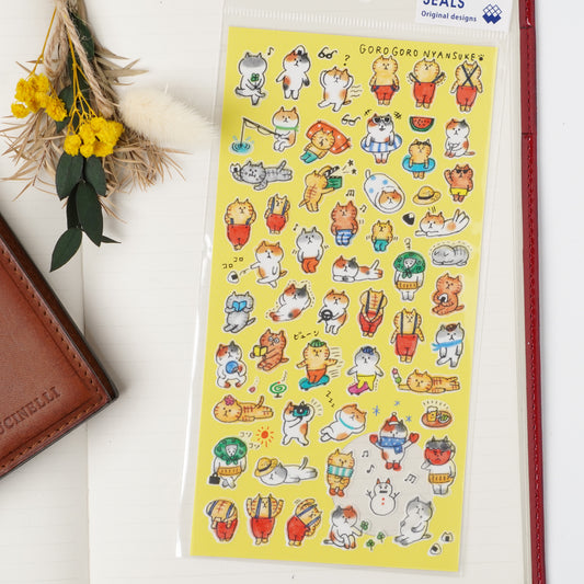 Flat Sticker Sheet - Gorogoro Nyansuke Petit Stickers