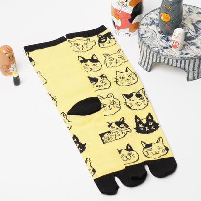 KAYA Cat Face Tabi Socks 25–28cm