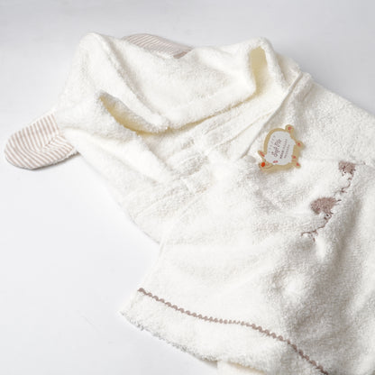 KONTEX MERINGUE Hooded Baby Bath Towel - Soft Cotton Baby Wrap Made in Japan