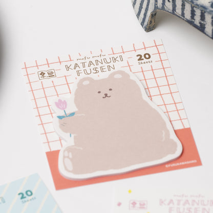 Watashi Biyori Die-Cut Sticky Notes - Fluffy Bear