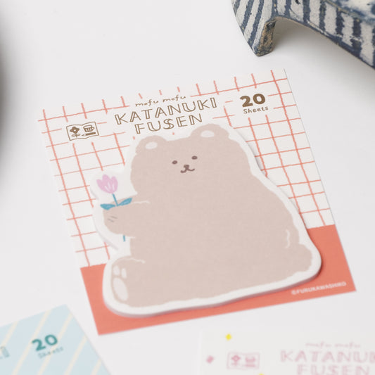 Watashi Biyori Die-Cut Sticky Notes - Fluffy Bear