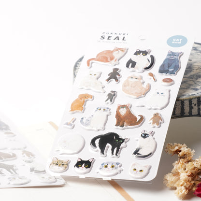 Cat & Hand Puffy Stickers by Kahoko Sodeyama