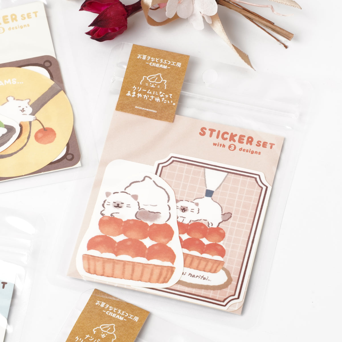Okashi na Doubutsu Kobo Sticker Set - Cat