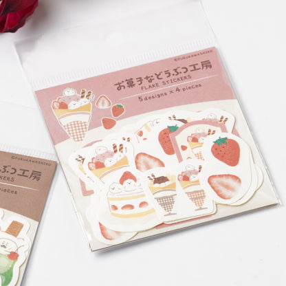 Okashi na Doubutsu Kobo Washi Flake Stickers - Bird
