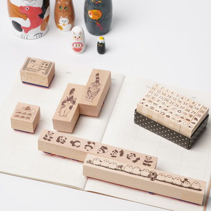 Shimaenaga Bird Wood Stamp