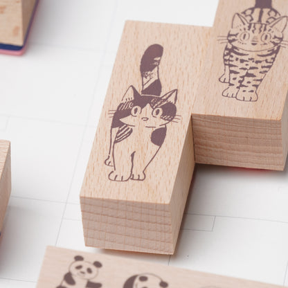 Calico Cat Wood Stamp