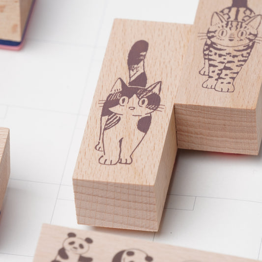 Calico Cat Wood Stamp