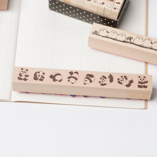 Rolling Panda Wood Stamp