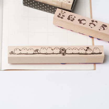 Shimaenaga Bird Wood Stamp