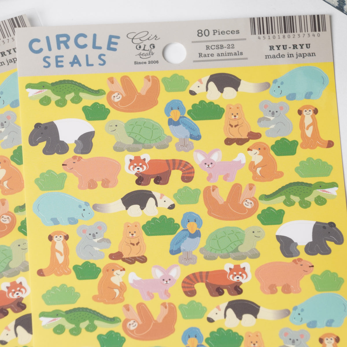 Rare Animal Circle Stickers Sheet