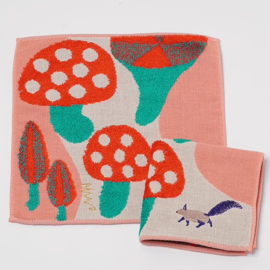 moritaMiW Gauze Handkerchief - 3-Layer Cotton with Embroidery Squirrel