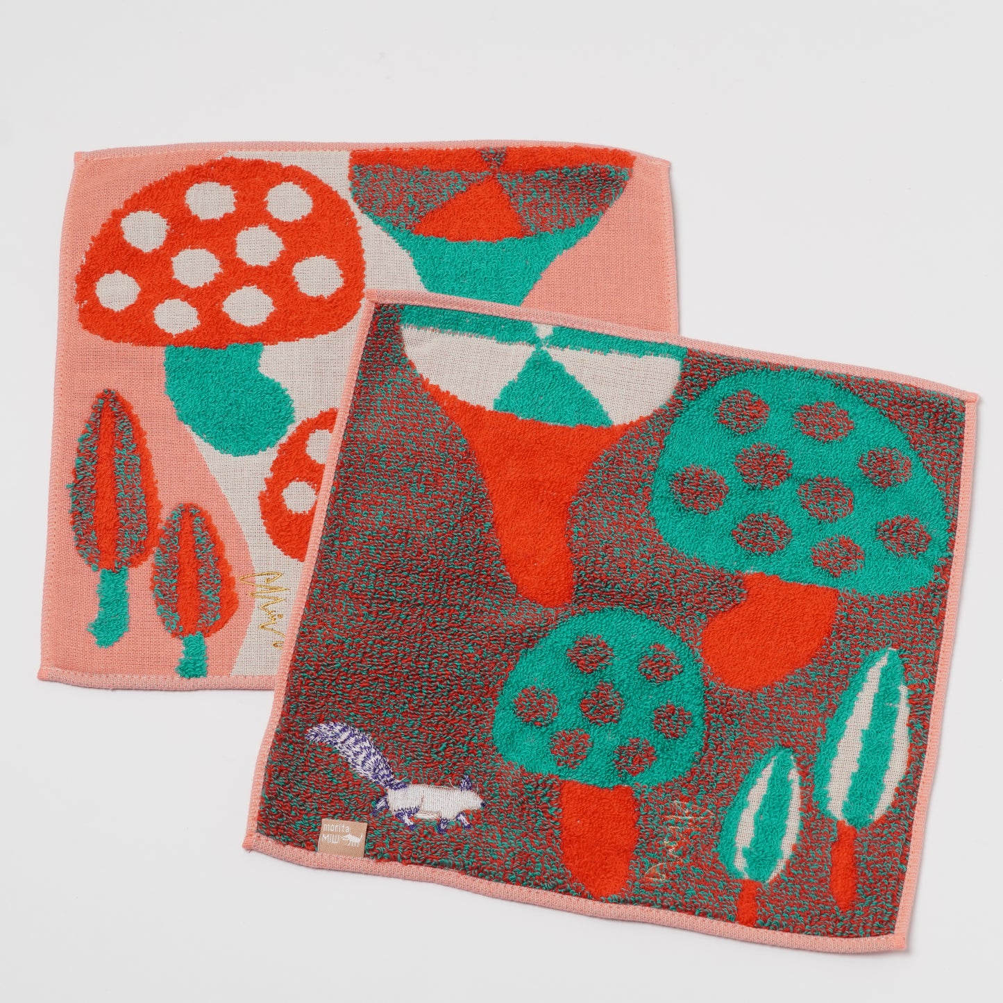 moritaMiW Gauze Handkerchief - 3-Layer Cotton with Embroidery Squirrel