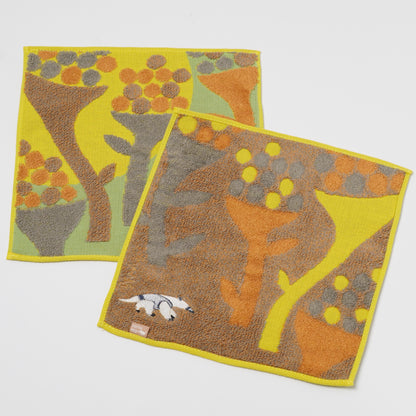 moritaMiW Gauze Handkerchief - 3-Ply Cotton, Embroidered anteater