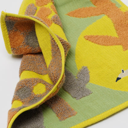 moritaMiW Gauze Handkerchief - 3-Ply Cotton, Embroidered anteater