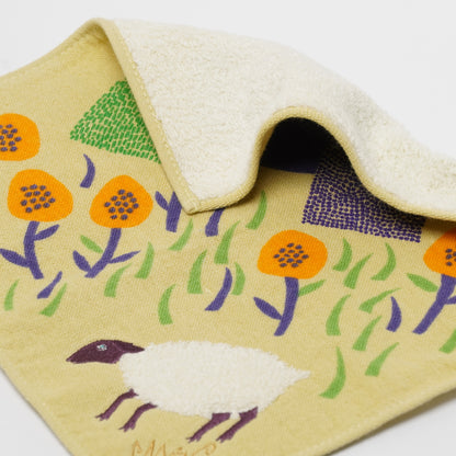 Fluffy Animal Handkerchief Hand Towel Size - Sheep moritaMiW