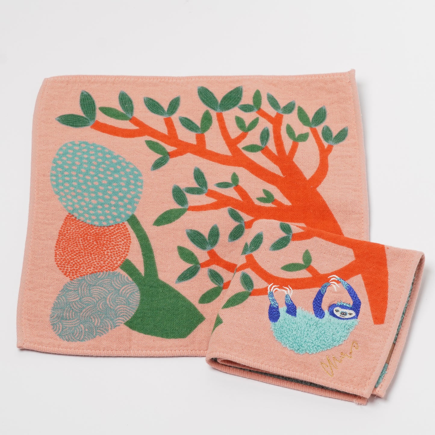 Fluffy Animal Handkerchief Hand Towel Size - Sloth moritaMiW
