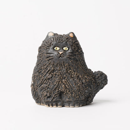 Shigarakiyaki Ceramic Cat MUKU Black Small