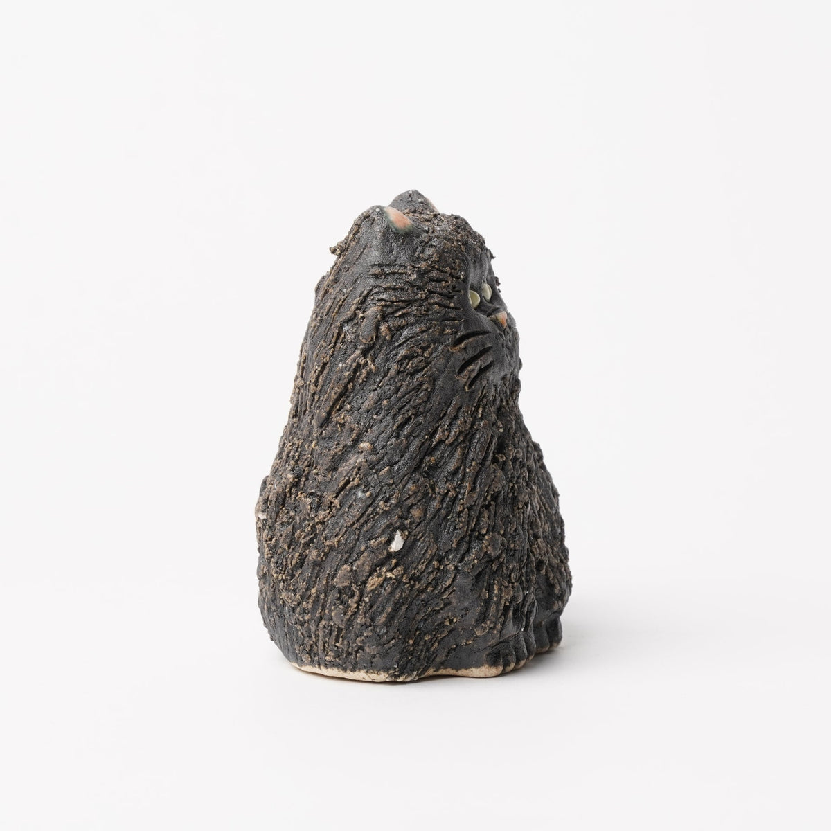 Shigarakiyaki Ceramic Cat MUKU Black Small