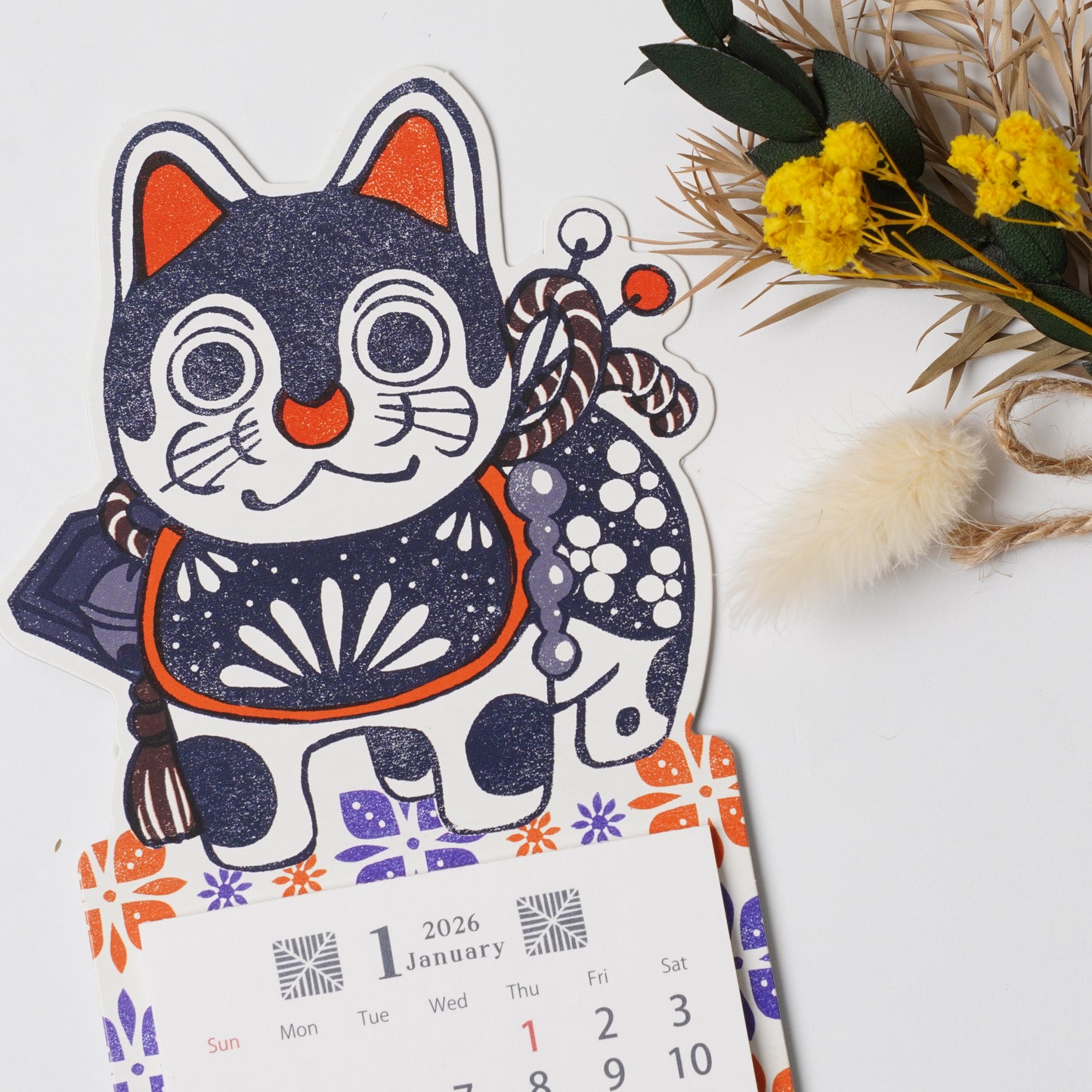 Umeya Inu Hariko Magnet Calendar 2026 - Lucky Dog Design