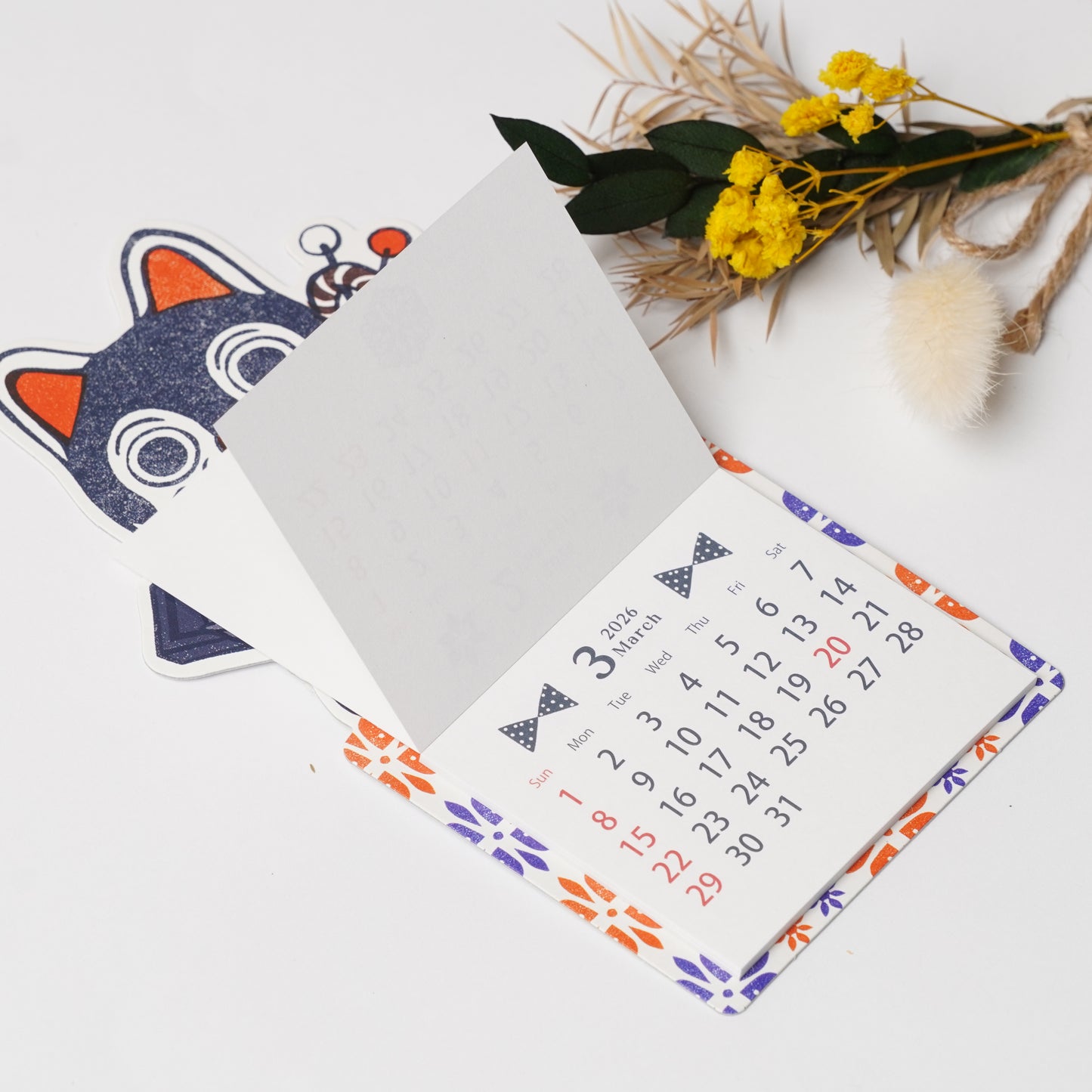 Umeya Inu Hariko Magnet Calendar 2026 - Lucky Dog Design