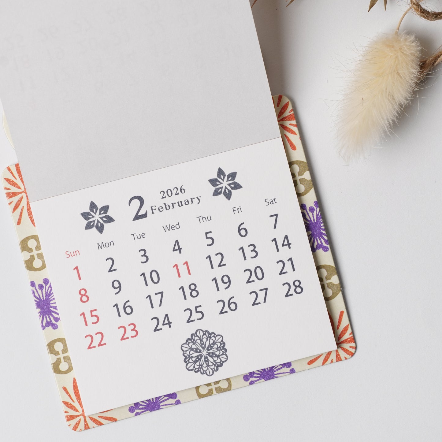 Umeya Magnet Calendar 2026 - Maneki Neko Design