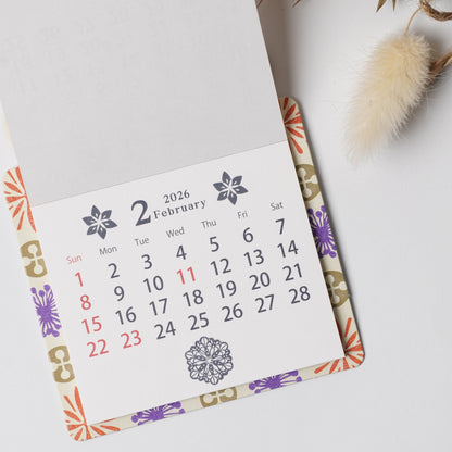 Umeya Magnet Calendar 2026 - Maneki Neko Design