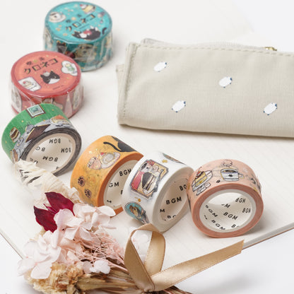 BGM Masking Tape - Cafe Black Cat Sweets Time