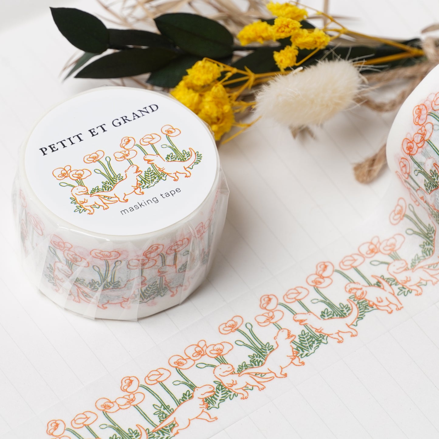 Elcommunne Petit et Grand Masking Tape - Dinosaur