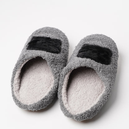 Fluffy Animal Room Slippers - Black Cat