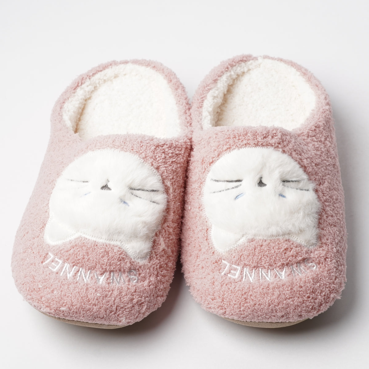 Fluffy Animal Room Slippers - White Cat