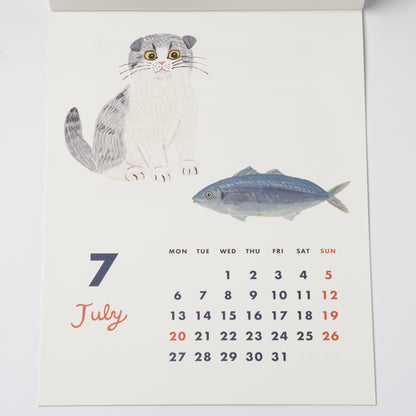 "Cat and" 2026 Wall Calendar by Kahoko Sodeyama