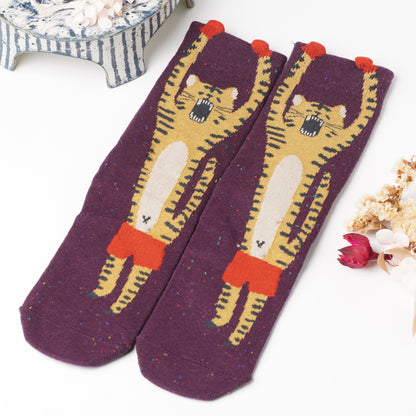 Kusetsuyo Boxing Tiger Socks – Dark Purple