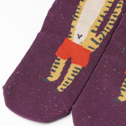 Kusetsuyo Boxing Tiger Socks – Dark Purple