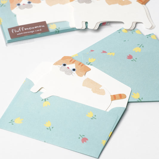 Mini Message Card Fluff Moo Moo - Cat