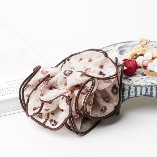 Floral Print Chiffon Volume Scrunchie